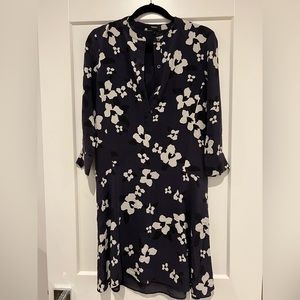 Theory Floral Navy and Black Dress Size 2